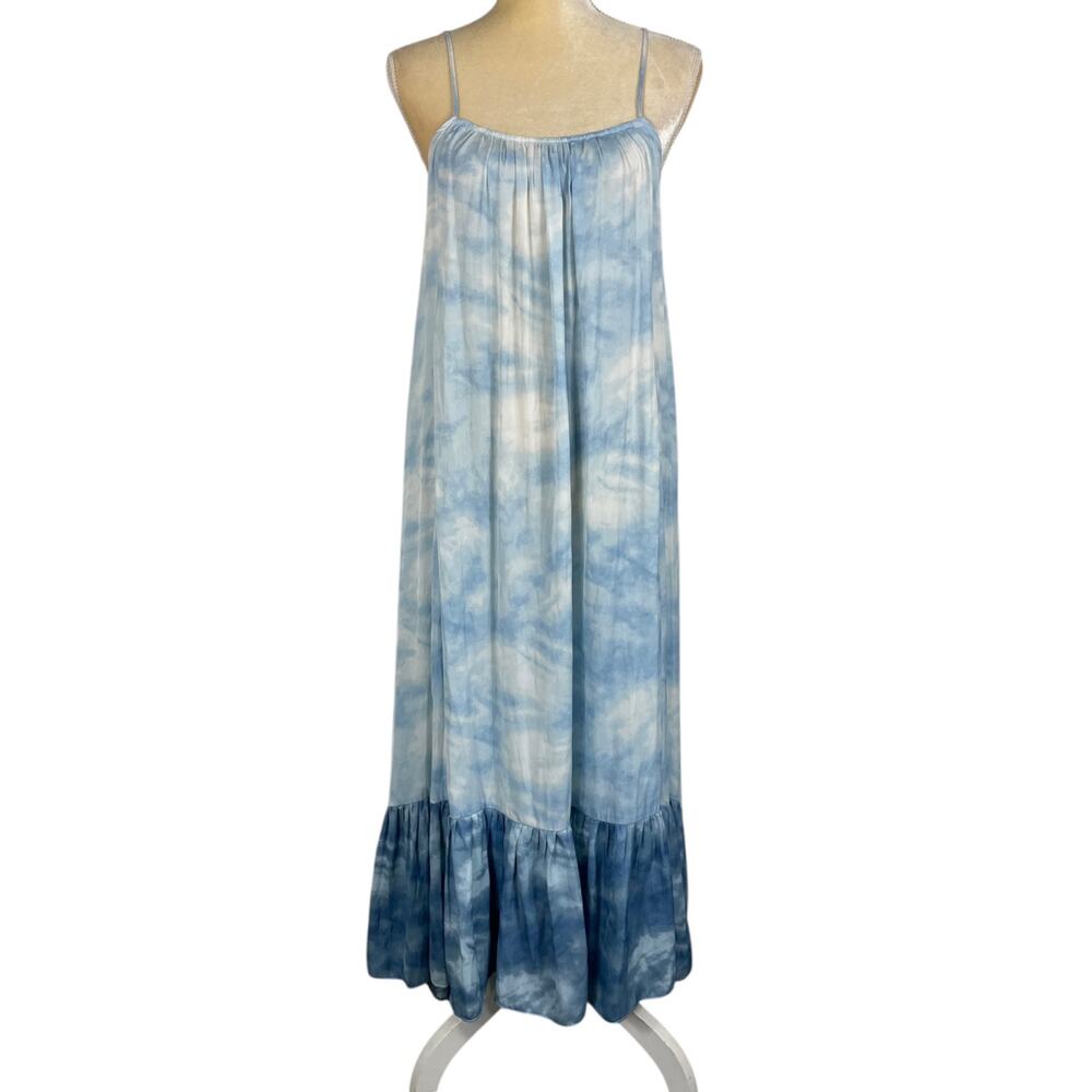 Free People Full On Maxi Slip Dress in Sea Combo XS Beachy Resort Vacation Boho - Picture 6 of 13